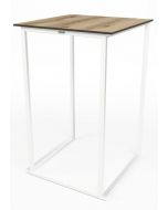 Kubo statafel wit met houtlook blad 70x70cm