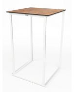Kubo statafel wit met roest blad 70x70cm