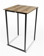Kubo statafel zwart met houtlook blad 70x70cm