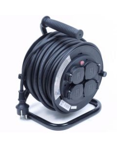 Haspel 25 meter 4x 230V (spatwaterdicht)