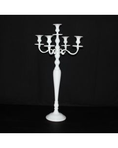 Kandelaar 5 armig  wit 78 cm
