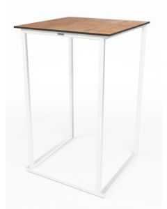 Kubo statafel wit met roest blad 70x70cm