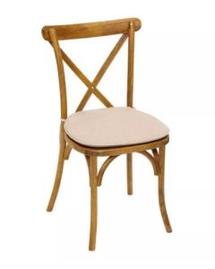 Stoel Monet, crossback houtlook (Incl. kussentje)