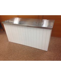 Buffettafel inklapbaar wit met rvs blad 180x80cm