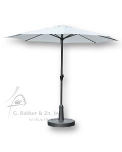 Parasol wit 3 meter,  incl. voet