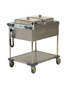 Au bain-marie wagen, 2x 1/1 GN, elektrisch 230V (Incl. inlays en deksels)