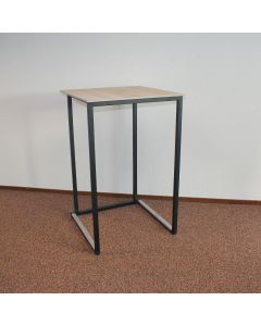 Kubo statafel zwart met houtlook blad 70x70cm