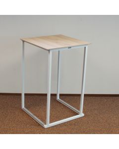 Kubo statafel wit met houtlook blad 70x70cm